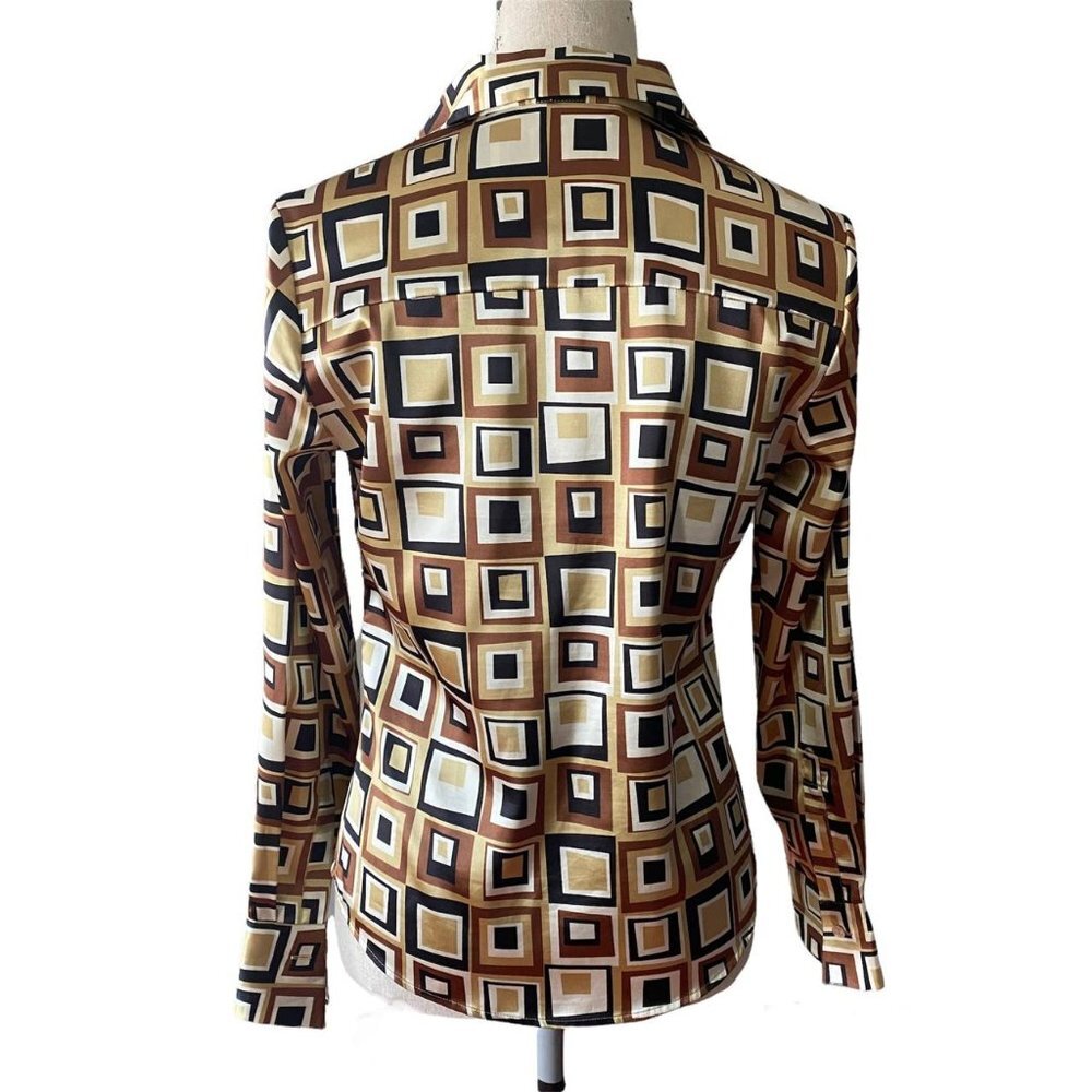 Geometric Patterned Button Down Shirt - Picture 7 of 7